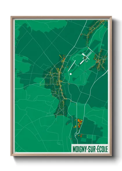 Une affiche de carte sur Moigny-sur-École