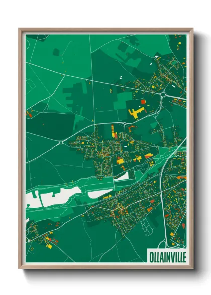 Une affiche de carte sur Ollainville