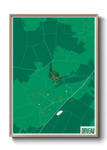 Une affiche de carte sur Orveau
