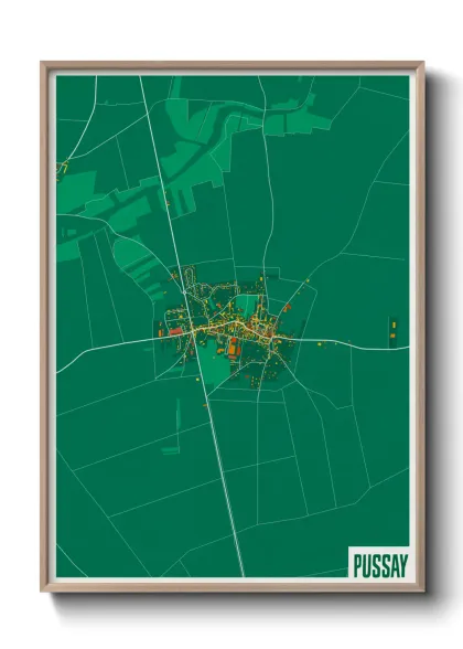 Une affiche de carte sur Pussay