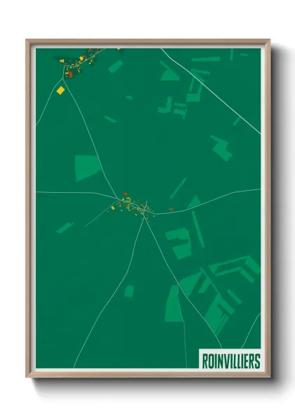 Une affiche de carte sur Roinvilliers