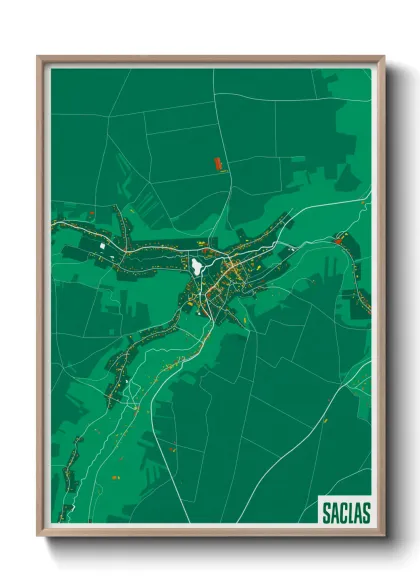Une affiche de carte sur Saclas