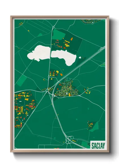 Une affiche de carte sur Saclay