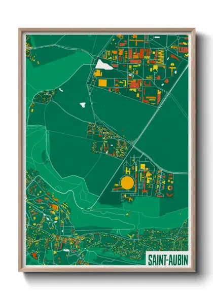 Une affiche de carte sur Saint-Aubin