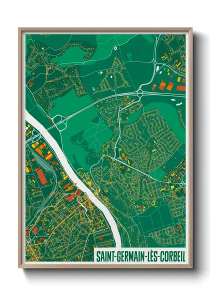Une affiche de carte sur Saint-Germain-lès-Corbeil