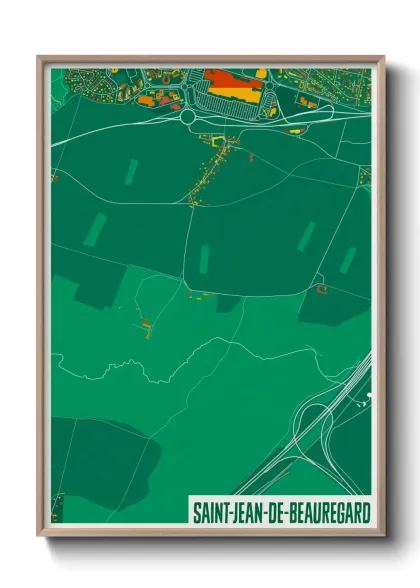 Une affiche de carte sur Saint-Jean-de-Beauregard