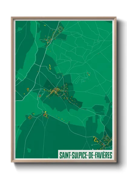 Une affiche de carte sur Saint-Sulpice-de-Favières
