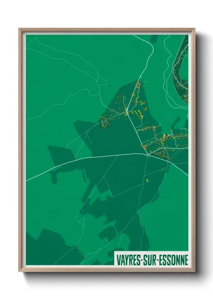 Une affiche de carte sur Vayres-sur-Essonne