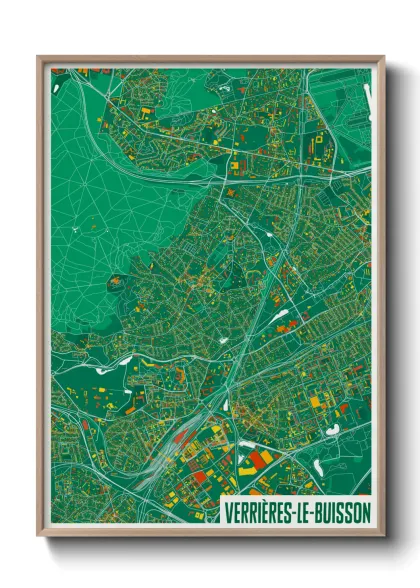 Une affiche de carte sur Verrières-le-Buisson