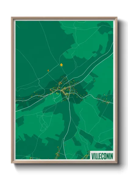 Une affiche de carte sur Villeconin