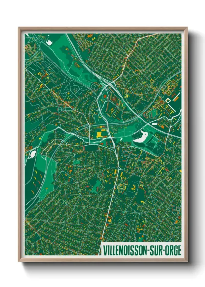 Une affiche de carte sur Villemoisson-sur-Orge