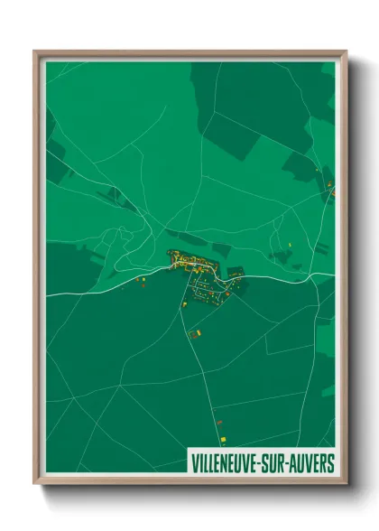 Une affiche de carte sur Villeneuve-sur-Auvers