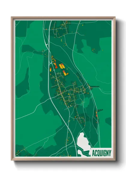 Une affiche de carte sur Acquigny
