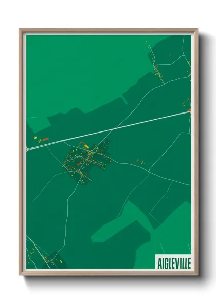 Une affiche de carte sur Aigleville