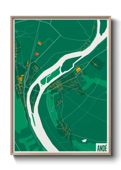 Une affiche de carte sur Andé