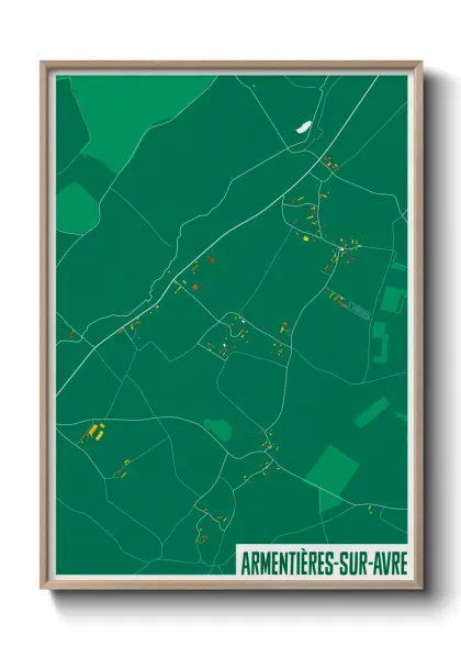 Une affiche de carte sur Armentières-sur-Avre