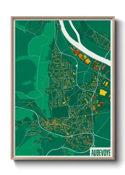 Une affiche de carte sur Aubevoye