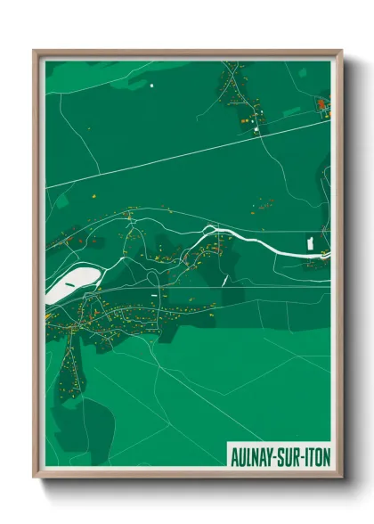 Une affiche de carte sur Aulnay-sur-Iton