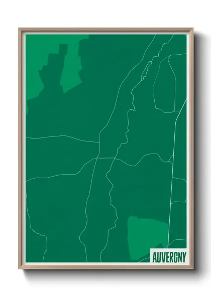 Une affiche de carte sur Auvergny