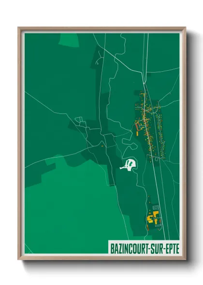 Une affiche de carte sur Bazincourt-sur-Epte