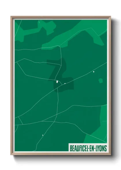 Une affiche de carte sur Beauficel-en-Lyons
