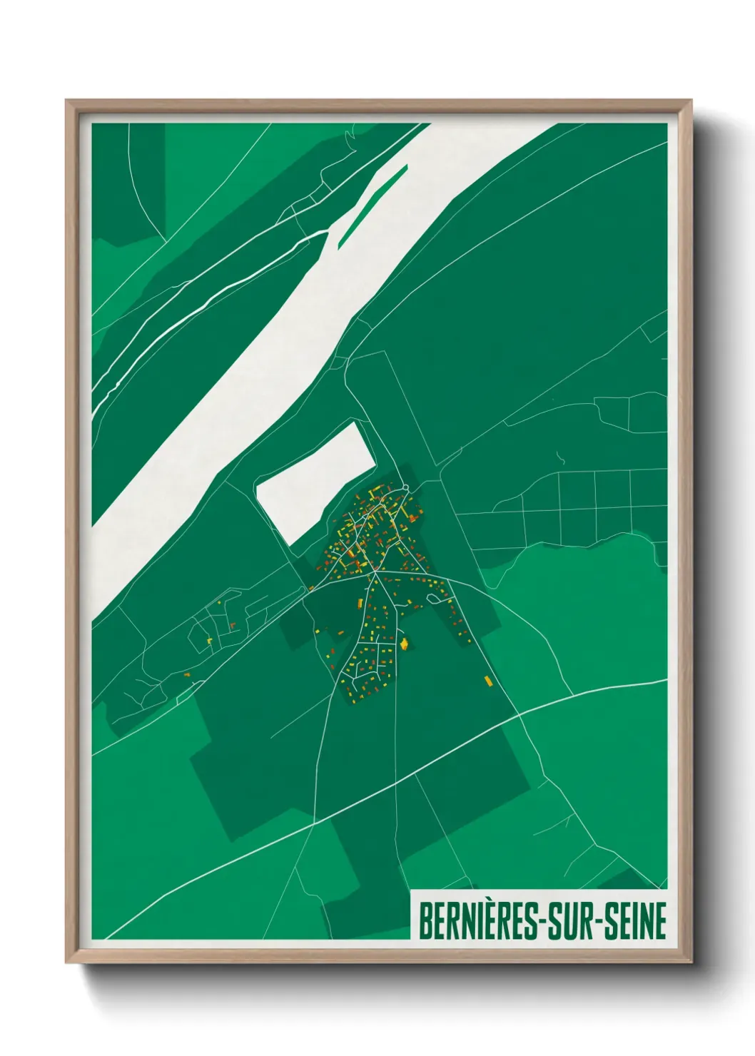 Un poster carte Bernières-sur-Seine