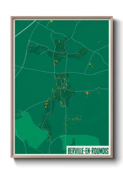 Une affiche de carte sur Berville-en-Roumois