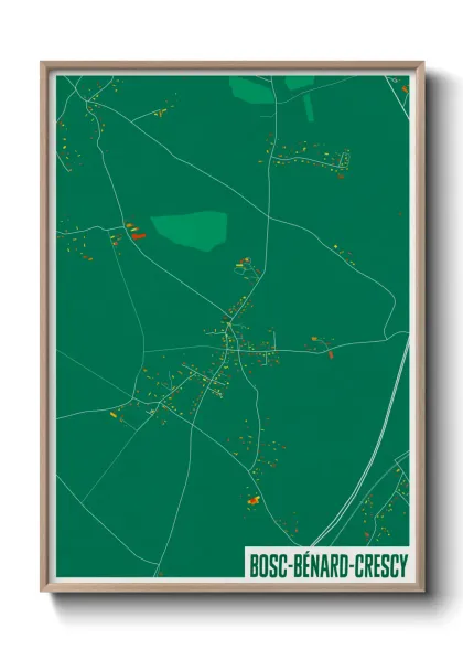 Une affiche de carte sur Bosc-Bénard-Crescy
