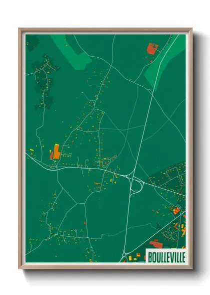 Une affiche de carte sur Boulleville