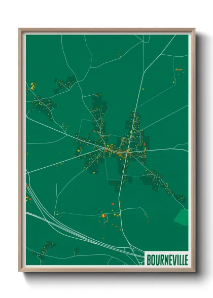 Une affiche de carte sur Bourneville