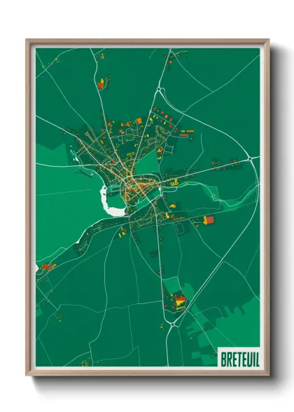 Une affiche de carte sur Breteuil