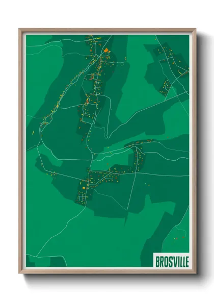 Une affiche de carte sur Brosville