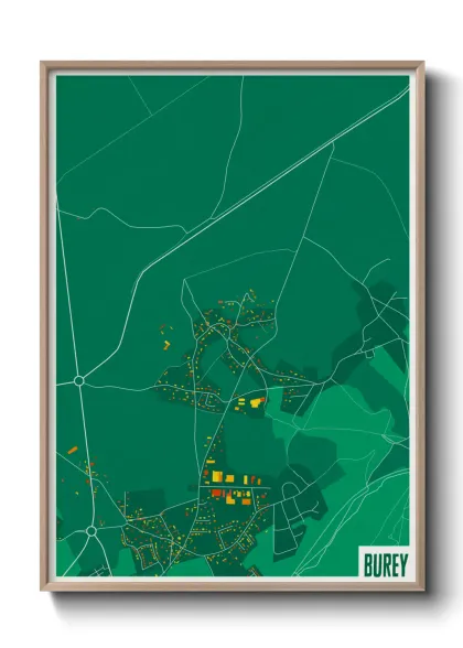 Une affiche de carte sur Burey