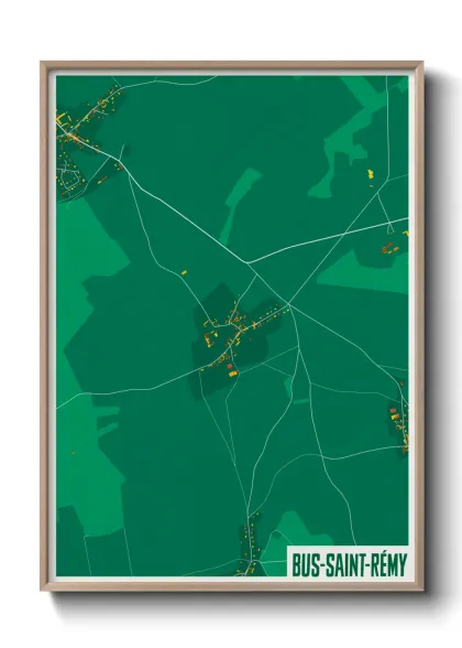 Une affiche de carte sur Bus-Saint-Rémy