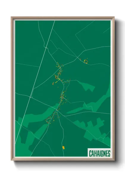 Une affiche de carte sur Cahaignes