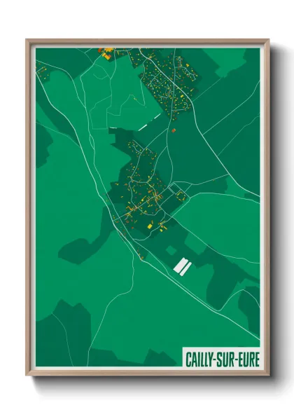 Une affiche de carte sur Cailly-sur-Eure