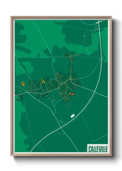 Une affiche de carte sur Calleville