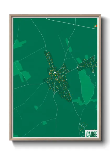 Une affiche de carte sur Caugé
