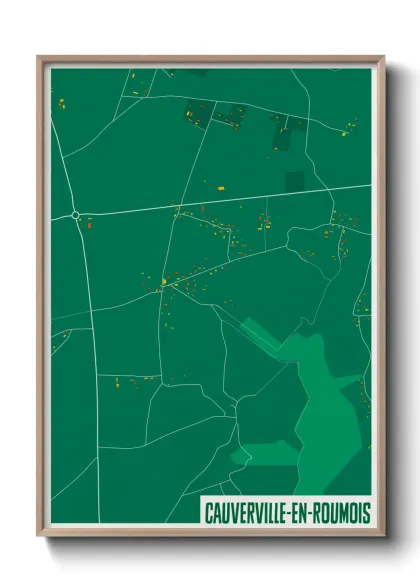 Une affiche de carte sur Cauverville-en-Roumois
