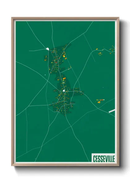Une affiche de carte sur Cesseville