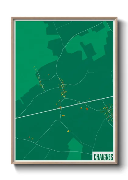 Une affiche de carte sur Chaignes
