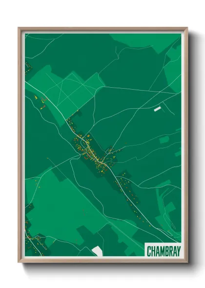 Une affiche de carte sur Chambray