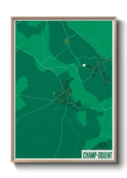 Une affiche de carte sur Champ-Dolent