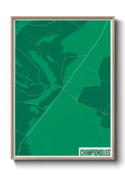 Une affiche de carte sur Champignolles