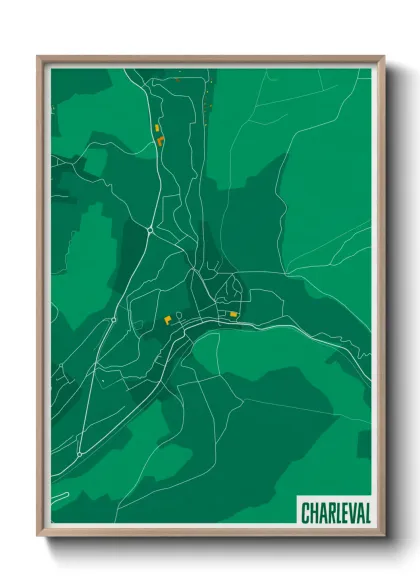 Une affiche de carte sur Charleval