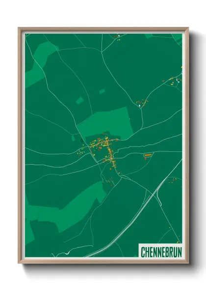 Une affiche de carte sur Chennebrun
