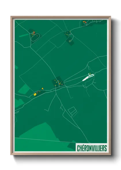 Une affiche de carte sur Chéronvilliers