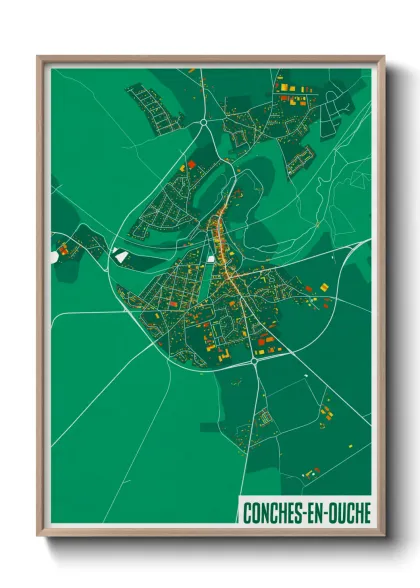 Une affiche de carte sur Conches-en-Ouche