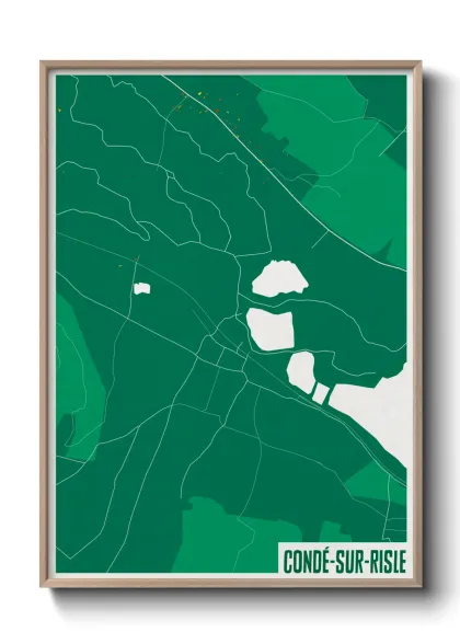 Une affiche de carte sur Condé-sur-Risle
