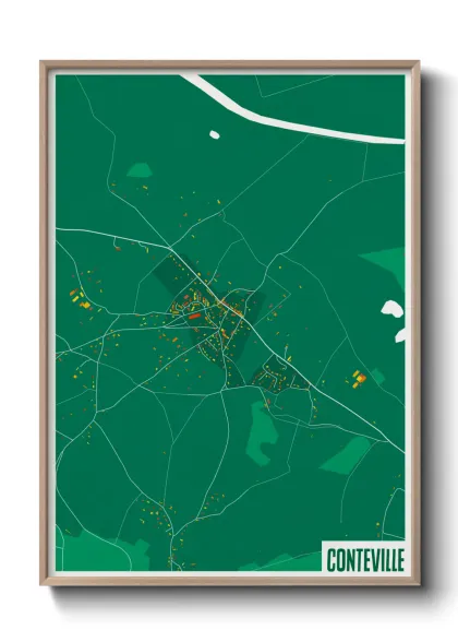 Une affiche de carte sur Conteville